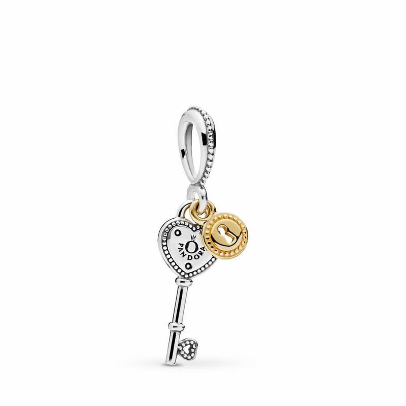Pandora Key To My Heart Dangle Charm Europe - Two Tone - 568310TWH